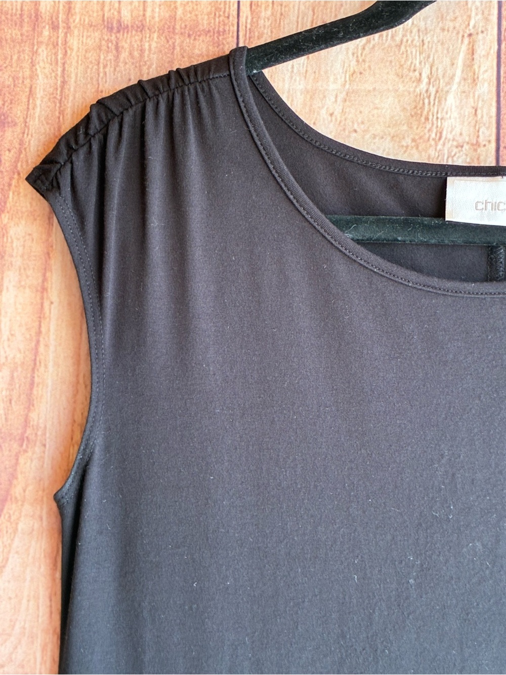 Chicos Dress Black Sleeveless Pullover Round Neck Casual Dress Size Medium (1) - Picture 2 of 6
